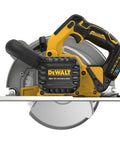 Heavy Duty 18 Volt Cordless Circular Saw Packs A Brushless Motor For Razor Sharp Metal Cutting and lock off switch visible