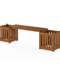 Two In One Planter Bench Set With Premium Hardwood Planters Outdoor Garden Bench For Patio Porch Balcony Or Backyard Two 15.8 Inch Square Boxes Connected By A 40.5 Inch Seat Create A Space Saving Versatile Floral Display