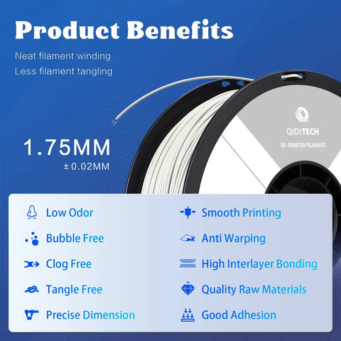 Top Grade White Abs Filament Crushes High Speed 3D Prints Smooth As Butter With A Full One Kilogram Spool showcasing product benefits.