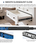 Heavy Duty Black Drawer Slides Providing Rock Solid Stability With Whisper Quiet Soft Close Runners Smooth Gliding Tracks For Kitchen Cabinets And Office Desks 22 Inch Five Pair Pack No Fuss Cabinet Hardware installation and features overview.