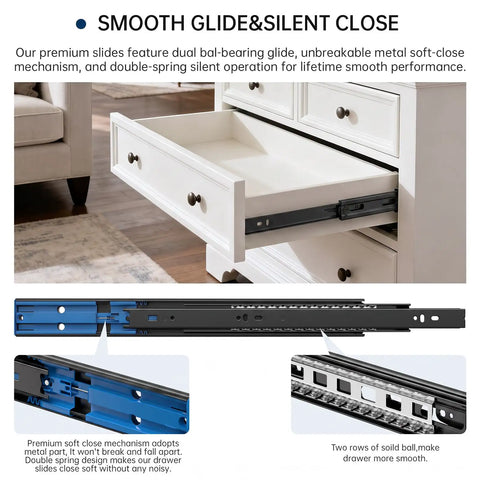 Heavy Duty Black Drawer Slides Providing Rock Solid Stability With Whisper Quiet Soft Close Runners Smooth Gliding Tracks For Kitchen Cabinets And Office Desks 22 Inch Five Pair Pack No Fuss Cabinet Hardware installation and features overview.