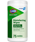 EcoClean Disinfecting Wipes Multipurpose Plant Based Formula That Kills 99.9 Percent Of Germs In Minutes, 75 Count container