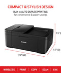All In One Wireless Printer For Home Office Use With Auto Document Feeder And Built In Fax A Real Workhorse 4 In 1 Print Copy Scan And Fax Mobile Printing Auto Duplex Energy Efficient Black with dimensions 17.2 x 11.7 x 7.5 inches