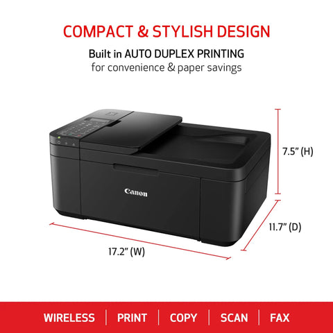 All In One Wireless Printer For Home Office Use With Auto Document Feeder And Built In Fax A Real Workhorse 4 In 1 Print Copy Scan And Fax Mobile Printing Auto Duplex Energy Efficient Black with dimensions 17.2 x 11.7 x 7.5 inches