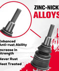 Zinc-nickel alloy ball joint showcasing enhanced anti-rust ability for Badass Two To Four Inch Lift Upper Control Arms Kit For Jeep Grand Cherokee WK 2005 2010 And Commander XK.