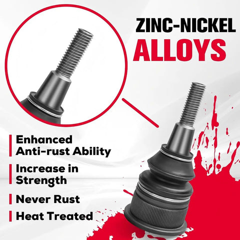 Zinc-nickel alloy ball joint showcasing enhanced anti-rust ability for Badass Two To Four Inch Lift Upper Control Arms Kit For Jeep Grand Cherokee WK 2005 2010 And Commander XK.