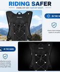 Ultra Lightweight Hydration Backpack With 2L Water Bladder For Cycling, Running, Biking, And Hiking, Waterproof Oxford Fabric in sunlight and reflective at night