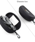 Pro-Grade Blue Laser Safety Shades Delivering Savage OD 6 Plus Shielding Against 405Nm 445Nm 450Nm 473Nm Diodes And Broad Spectrum Ultraviolet Light Rated EN207 Certified Eye Gear in a protective black glasses case.