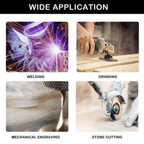 Heavy Duty Metalworking Downdraft Table Featuring A Rock Solid Dust Collector And Welding Fume Extractor Crafted For Grinding Polishing Workstations Kick The Dust To The Curb shown in use for welding, grinding, mechanical engraving, and stone cutting.
