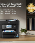 Durabrite Ultra Ink High-Capacity Black And Color Cartridge Combo Pack For Workforce Pro printer on desk with documents.
