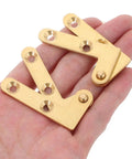 Brass Invisible Door Hinges Set Down Pivot Concealed Design Hidden Pivot Hinge in hand, sleek golden finish for cabinets