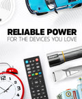 Prime Pick D Cell Batteries 8 Pack Premium Alkaline Power Hella Reliable For High Drain Gadgets Like Flashlights Radios And Toys Built To Crush Every Job With Steady Voltage All Year Round, diverse devices on white background.