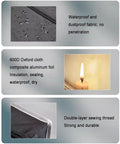Closeup of waterproof and dustproof fabric used in 3D Printer Enclosure With Pro Grade Vent Kit And LED Light, fire and sewing detail shown.
