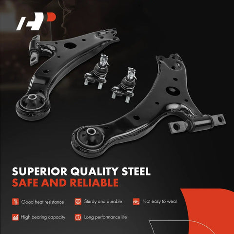 Front Lower Control Arms And Ball Joints 6 Piece Suspension Overhaul Kit Bolt On Replacement For Toyota Camry Highlander Solara Lexus RX330 350 400h ES300 ES330 Stop Death Wobble, featuring control arms and ball joints in robust steel.