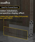 Self Closing Concealed Door Pivot Hinges Feature Rock Solid Heavy Duty Hydraulic Springs And Slick 360 Degree Rotation For Invisible Hidden Wood Doors Built To Handle 220 Lbs No Hassle With Adjustable Speed Control, showing installation detail.