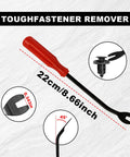 Badass 120 Piece Nylon Push Pin Retainer Clips And Fastener Removal Kit With Bumper Rivets For 6Mm 8Mm 9Mm 10Mm Car Parts Compatible With Gmc Ford Toyota Honda fastener remover tool 22cm with red handle and angled end
