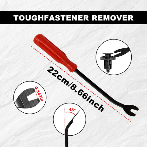 Badass 120 Piece Nylon Push Pin Retainer Clips And Fastener Removal Kit With Bumper Rivets For 6Mm 8Mm 9Mm 10Mm Car Parts Compatible With Gmc Ford Toyota Honda fastener remover tool 22cm with red handle and angled end