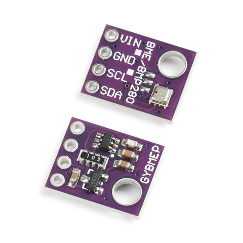 4 Pack BME280 Sensor Module 5V I2C And SPI Breakout for atmospheric pressure sensing, close-up view of circuit board layout