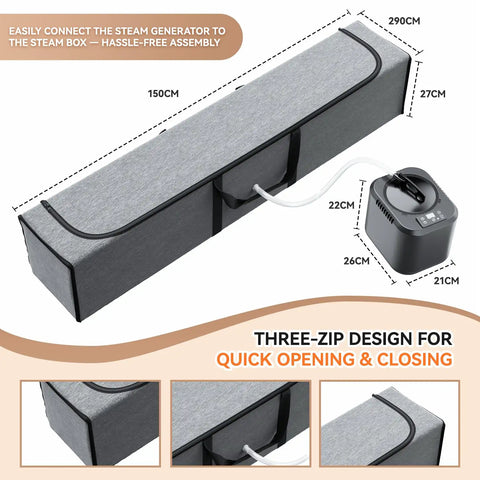 Superior Professional Grade Wood Bending Steam Box Kit 55 Inch Extra Large Plank Steamer with boiler and zipper design.