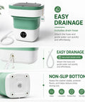 Portable Foldable Mini Washing Machine With Fast Spin Dryer And Flexible Wash Options For Baby Gear Gym Socks And Road Trips Compact Build That Cleans On The Fly With Zero Sweat Or Fuss with easy drainage feature.