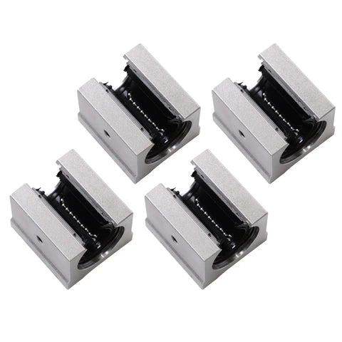 Four SBR20UU sliding carriages for Top Tier 2200mm Linear Motion Kit, made of durable metal, ideal for CNC projects.