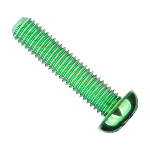 Premium M8 X 35Mm Titanium Hex Socket Button Head Bolts Green Anodized Grade Five Alloy Fasteners Heavy Duty Auto Hardware close-up view