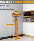 Two Pack Folding Roller Stands Built for Heavy Duty Woodworking 250 Lb Load Capacity Adjustable from 27.8 to 43 Inches in garage