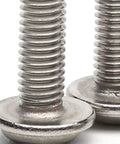 Badass 304 Stainless Steel Tapping Screws Phillips Round Head close-up of M3 bolts with rubber cushion pads.