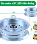 Works Like A Charm Idler Pulley Fits John Deere AUC17621 And GY20629, 5.25in outer diameter, 0.66in hole size, for mowers.