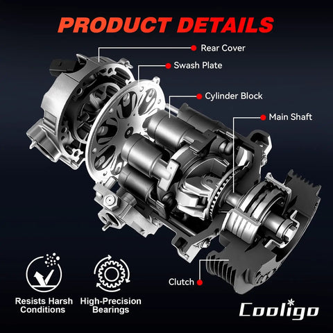 Detailed breakdown of Pro Grade AC Compressor With Clutch And Five Groove Pulley Fits Chevy Equinox 1.5L 2018 2019 2020 showing components.
