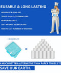 MR.SIGA microfiber cleaning cloths, 12-pack, 12.6 x 12.6 in, blue for home cleaning