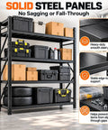 Heavy Duty Garage Shelving Unit Built From Tough Industrial Steel With A Rock Solid 4000 Pound Capacity That Absolutely Nails Storing Bulky Gear And Workshop Equipment, featuring solid steel panels and stacked storage.