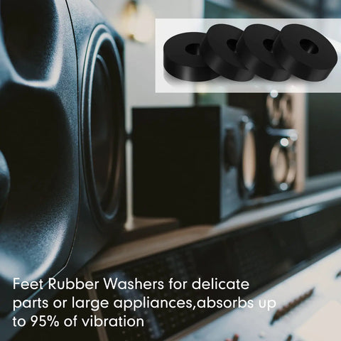 Killer 4 Pc Thick Rubber Isolation Pads And Vibration Damping Washers 1 5 Inch Od for home theater setup with speakers.