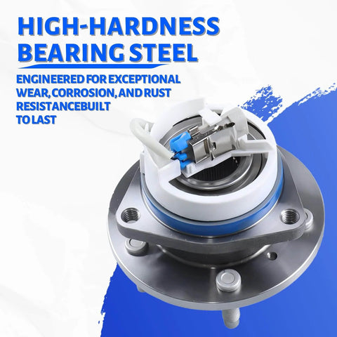 High-hardness steel 2 Pack Front Wheel Hub Bearing Assembly 513121 5-Lug Compatible with Buick Allure, DTS, Impala