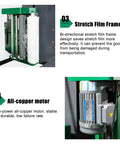 Heavy Duty Automatic Pallet Wrapping Machine Workhorse With Built In Scale And Thermal Printer showing stretch film frame and copper motor.