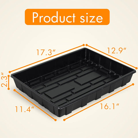 10 Pack Seed Trays For Seed Starting And Microgreens Reusable Plastic Plant Trays With No Drain Holes Ideal For Indoor Gardening Product size