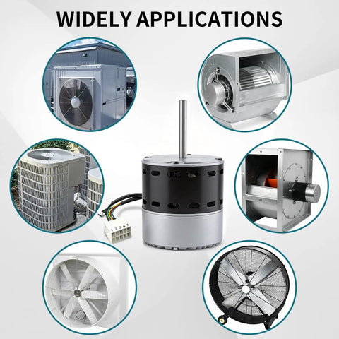 1/2 Hp Ecm X-13 Furnace Blower Motor 1075 Rpm Direct Oem Replacement For 6205E Hvac System with various application images.