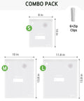 60 Piece Vacuum Sealer Bags Set For Food Storage In Three Sizes 8x10, 10x13.8, And 11.8x13.8 Inches BPA Free Microwave Safe