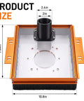 Heavy Duty Linear Rail Router Sled Slide Connector Adapter Plate With Integrated Dust Collection Port For Sbr20uu Scs20uu, dimensions shown