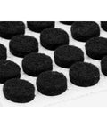 A Silent Game Changer For Every Room 1000 Pack Heavy Duty Self Adhesive Felt Pads 3/8 Inch Round Black Bumpers on backing sheet.