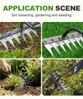Heavy Duty Weeding Rake Version 2 With 5 6 7 8 Teeth Carbon Steel Garden Tool For Yard And Lawn Weeding Long Handle