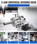 Rock Solid Three Jaw Chuck And Precision Dividing Head Kit With Smooth Rotary Indexing Table and Heavy Duty Tailstock in action.
