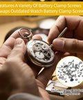 Using the 100 Piece Watch Screw Kit For Repair And Battery Replacement With Stainless Steel Clamp Screws to fix a pocket watch.