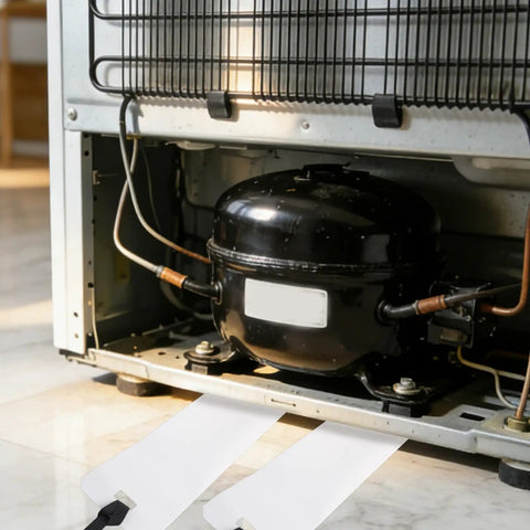 Heavy Duty Appliance Sliders With Pull Straps For Moving Fridges And Washers under a fridge compressor for easy sliding.