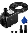 Ultra Quiet 400GPH Submersible Fountain Pump for Ponds, Aquariums, and Hydroponics, 25W Outdoor Water Pump with 6.5ft Cord, 3 Nozzles, Durable Build for Backyard Fountains and Fish Tanks