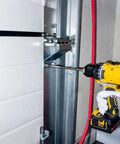 Installation of 25 Pack One Quarter Inch By Three Quarter Inch Self Drilling Tek Screws With Serrated Hex Washer Head, Zinc Plated Metal To Metal Fasteners For Hinge And Bracket Repair, Roofing And HVAC, Anti Vibration Secure Grip For Permanent Fix