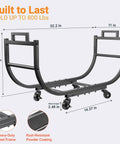 Heavy Duty Outdoor Firewood Rack 32 Inch Log Holder With Rustproof Tubular Steel Construction High Capacity Rock Solid