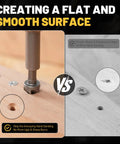 Workhorse Titanium Coated Drill Bit Set With 35 No Nonsense Pieces Including Hss Metal Masonry Wood Bits Plus Nut Drivers Magnetic Holder For Quick Home Repair And Everyday Tasks, demonstrating smooth vs rough surface creation.