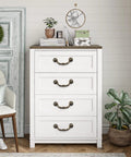 Front view of dresser with Antique Drop Bail Drawer Pulls Set Of 6 With 5 Inch Center To Center Holes And 6.4 Inch Overall Length Vintage Bronze