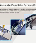Top Shelf Complete Screw Replacement Set For iPhone 11 Full Frame Hardware Kit showing screws and tools in mobile assembly.